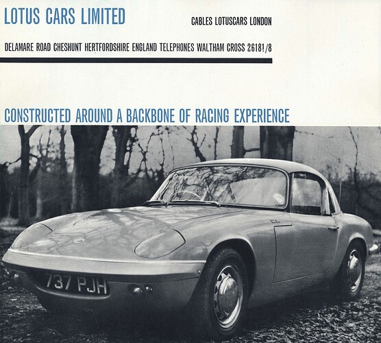 1962 Lotus Elan Brochure - パンフレット - LotusElan.net