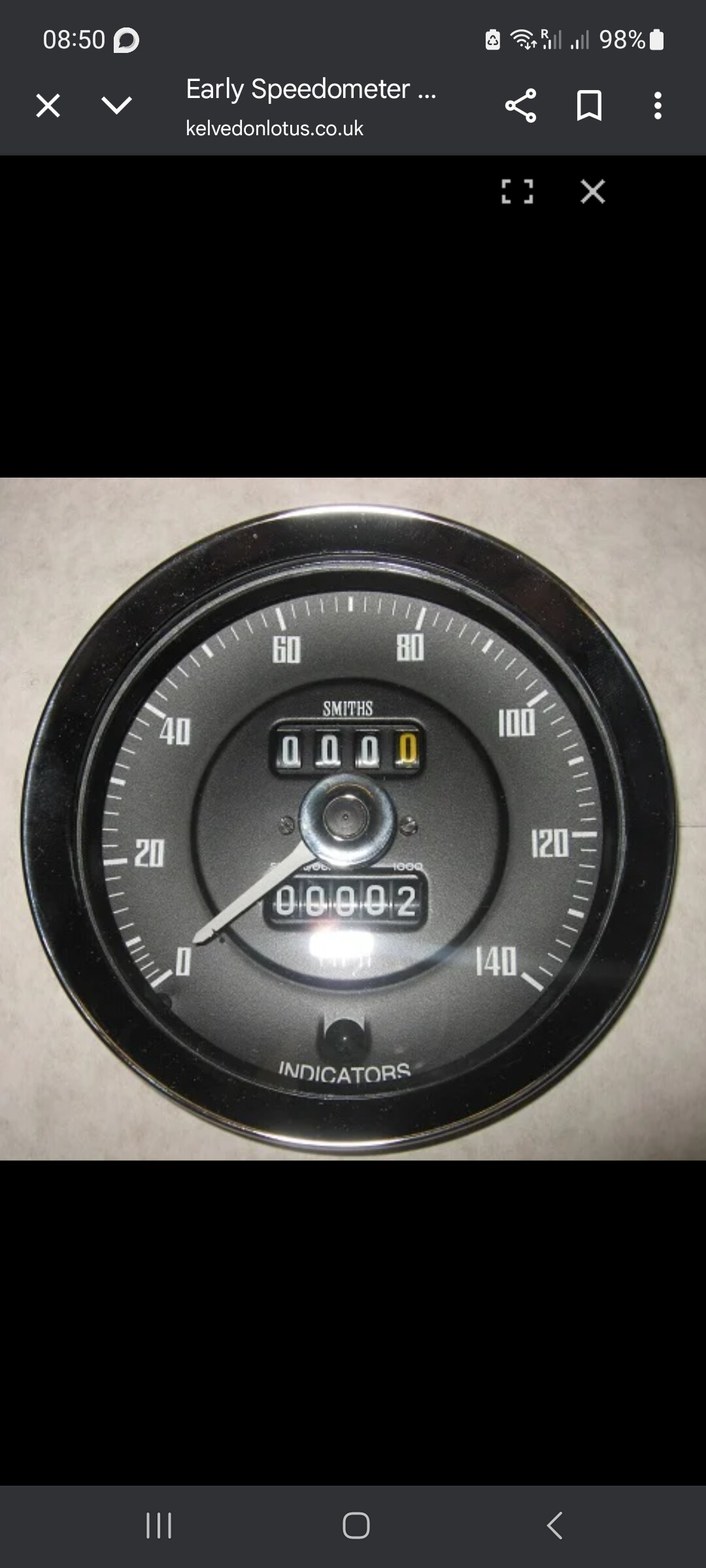 Elan km/h speedometer - Parts for Sale - LotusElan.net
